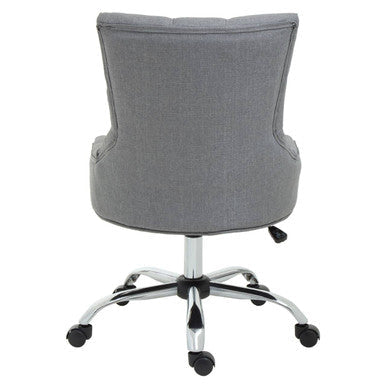 Anita grey fabric office chair with tufted grey fabric and chrome base home design with black casters
