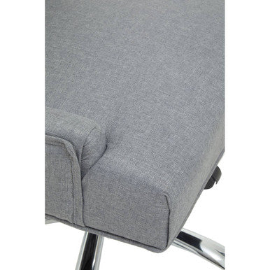 Anita grey fabric office chair with grey fabric upholstery and sleek chrome base home office seating
