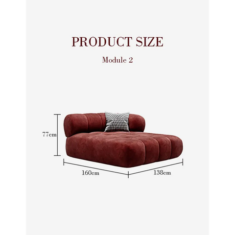 Anouk Modern Red Modular Sofa Three/ Two Seater Sofa