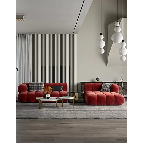 Anouk Modern Red Modular Sofa Three/ Two Seater Sofa