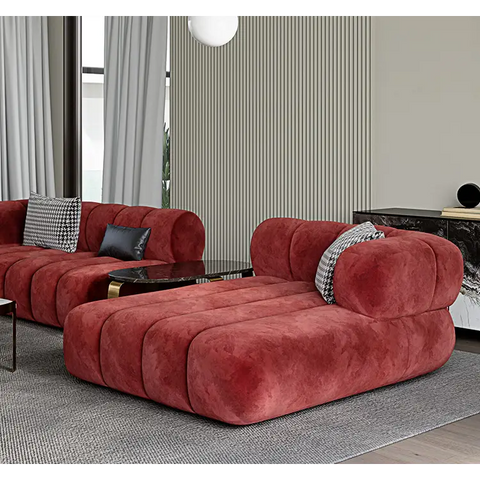 Anouk Modern Red Modular Sofa Three/ Two Seater Sofa