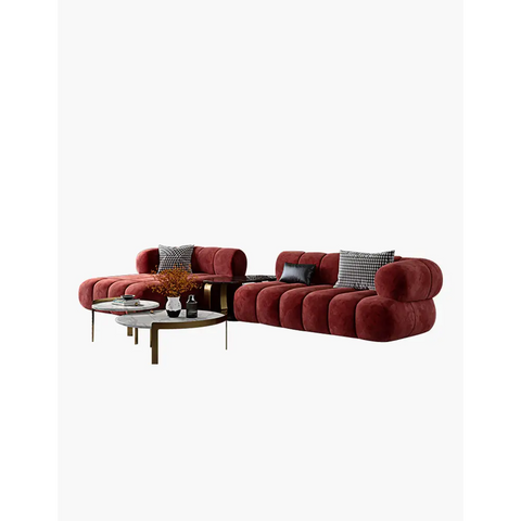 Anouk Modern Red Modular Sofa Three/ Two Seater Sofa