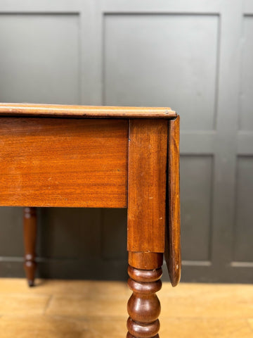Antique extending mahogany pembroke table with drop leaf sideboard and drawer in warm polished finish