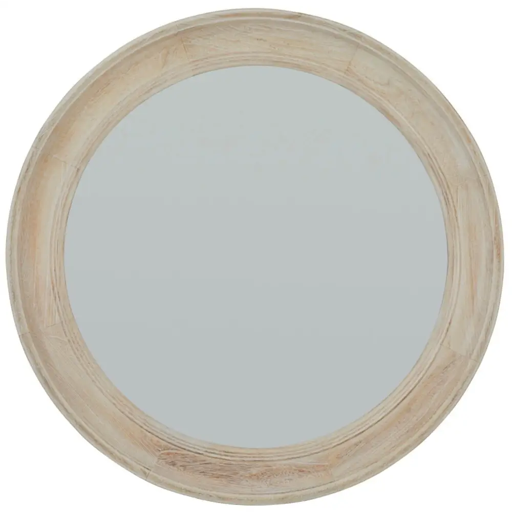 Antique White Washed Mirror - 90 cm Diameter - Mirrors