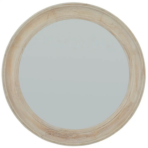 Antique White Washed Mirror - 90 cm Diameter - Mirrors