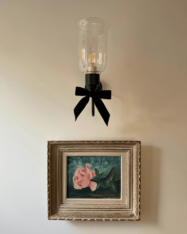 Vintage Pink Rose Oil Painting Orignal Framed Artwork