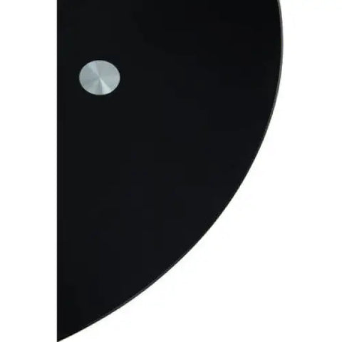 Anzio Black Glass And Gold Hourglass Base Dining Table