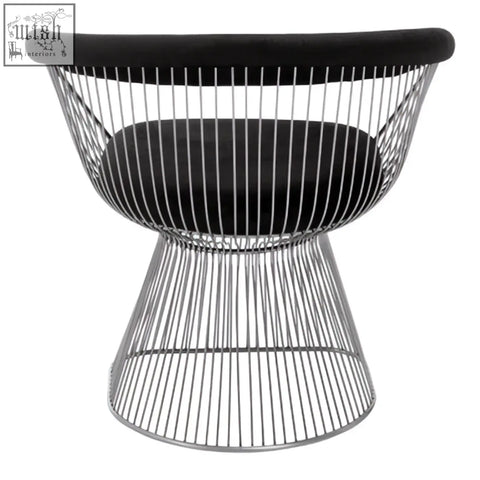 Black velvet anzio chair with brushed silver wireframe and sleek modern design perfect for stylish seating