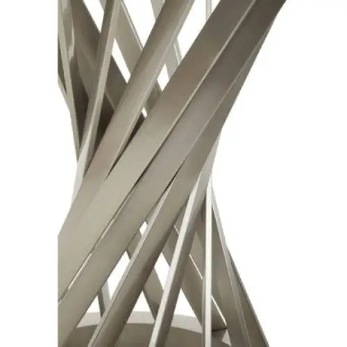 Anzio Clear Glass Top And Silver Hourglass Base Dining Table