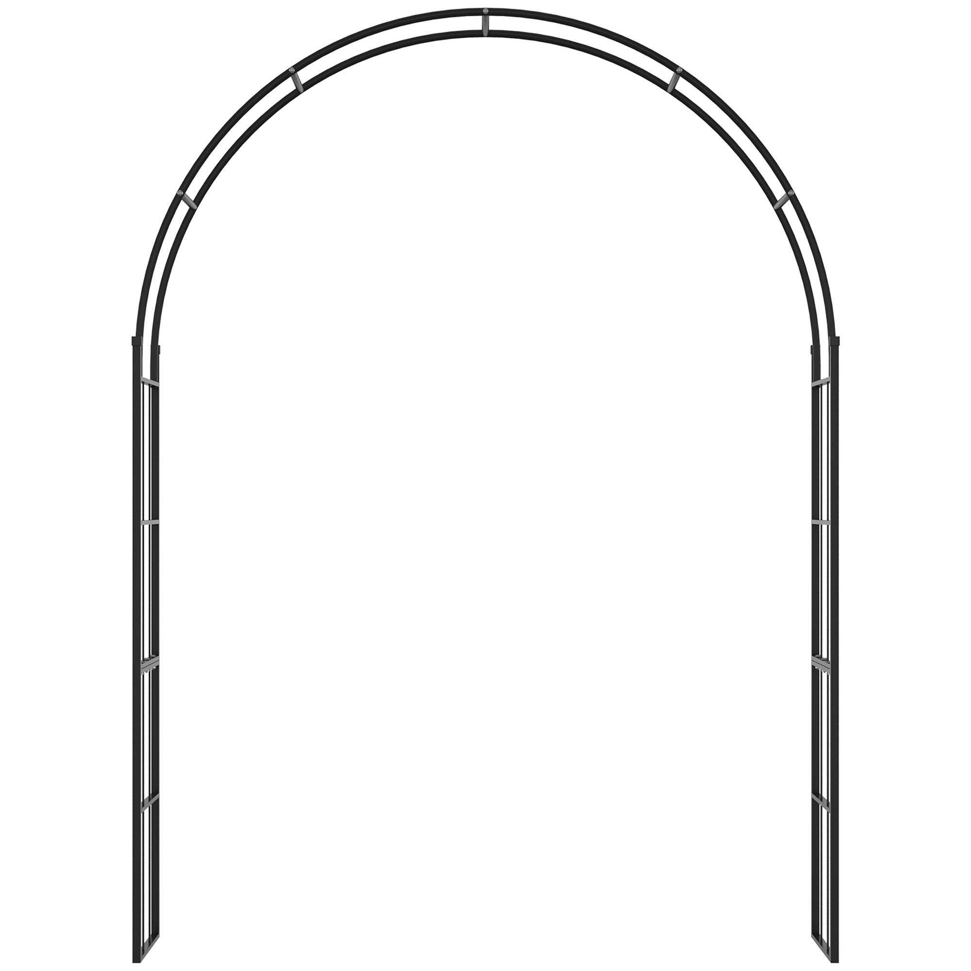 Outsunny 223cm Garden Arch Trellis, Outdoor Wedding Arbor for Ceremony for Climbing Roses, Vines and Plants