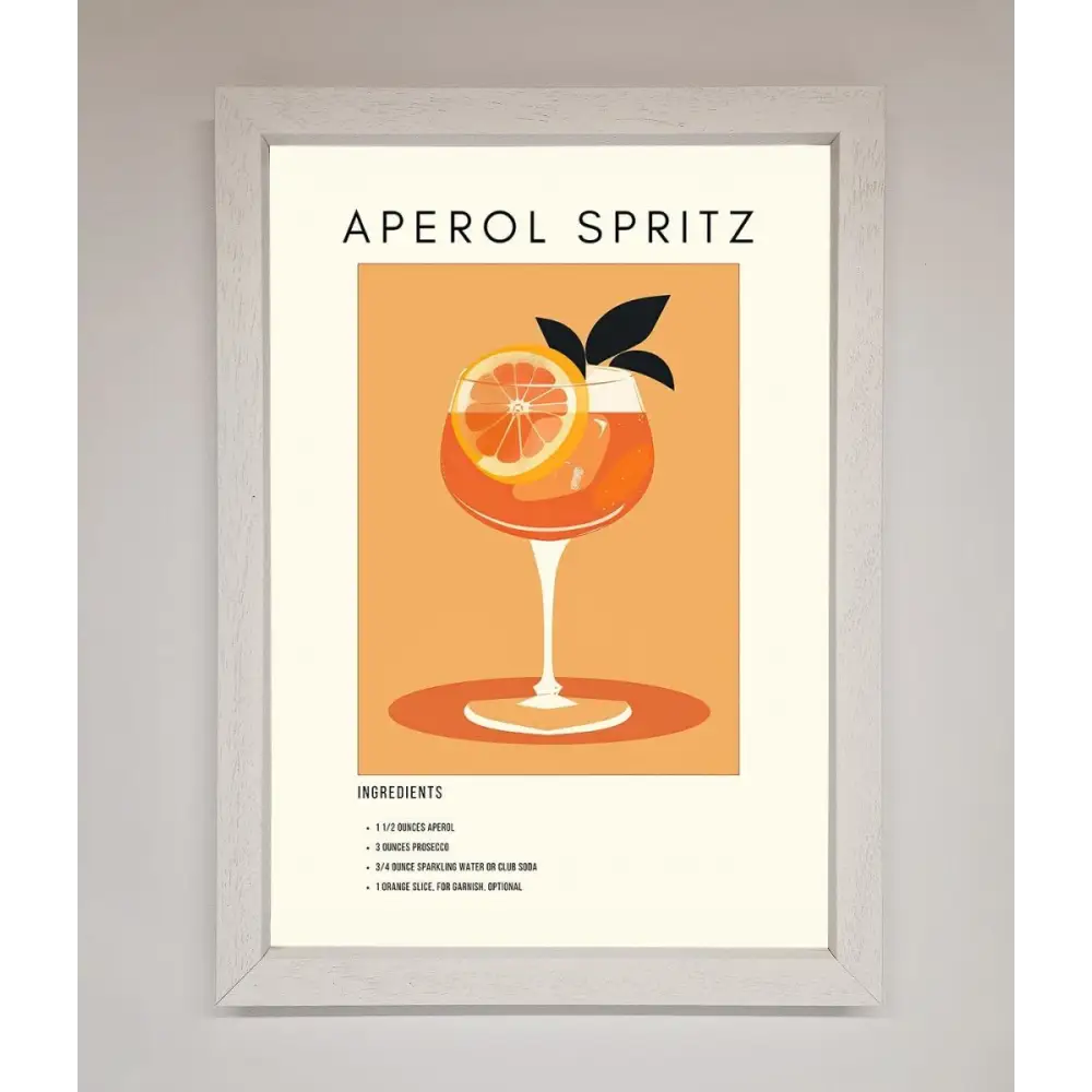 Aperol Spritz Cocktail Framed Print - A3 (29.7 x 42 cm) / White - Framed Print