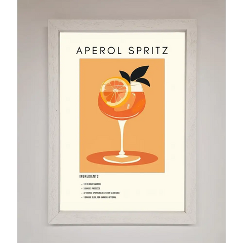 Aperol Spritz Cocktail Framed Print - A3 (29.7 x 42 cm) / White - Framed Print