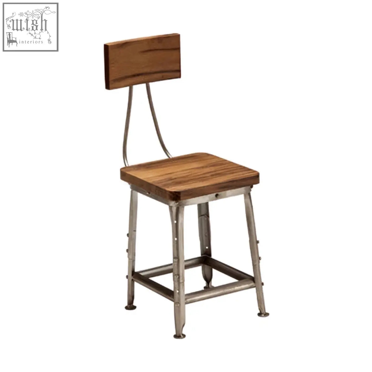 Rustic apex industrial dining chair with durable metal frame and antique silver legs for stylish dining seating