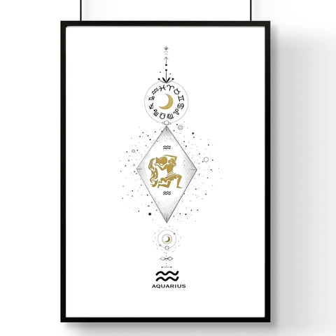 Aquarius constellation wall art print | Zodiac horoscope sign
