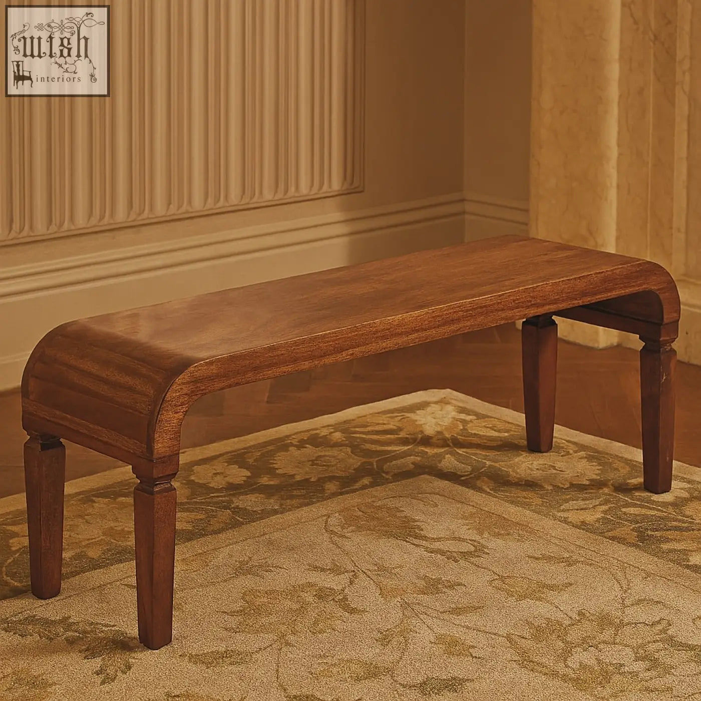 A sleek dark brown arcus coffee table made of oak solid mango wood perfect for your living room space