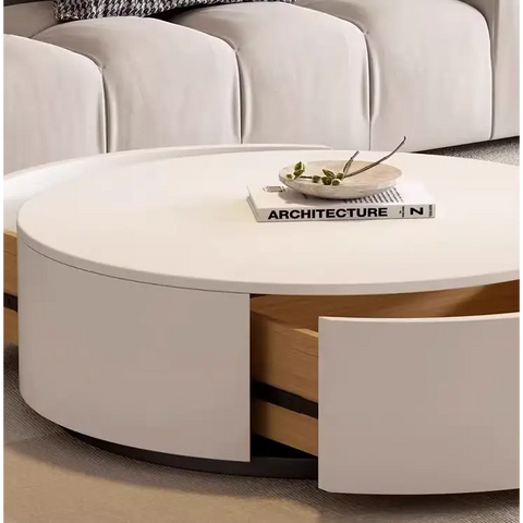 Aria Marble Coffee Table Set, WIth a Mini Stool｜ DC Concept