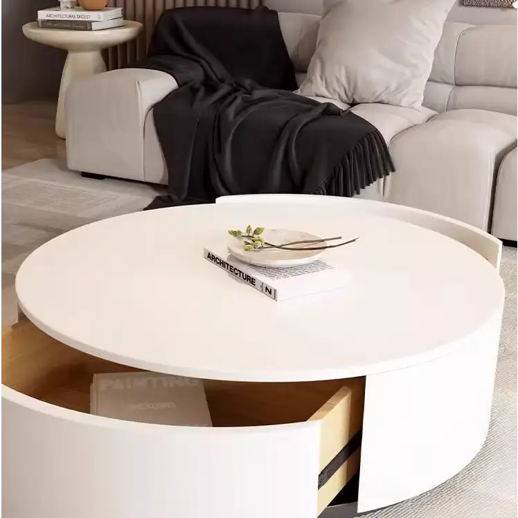 Aria Marble Coffee Table Set, WIth a Mini Stool｜ DC Concept