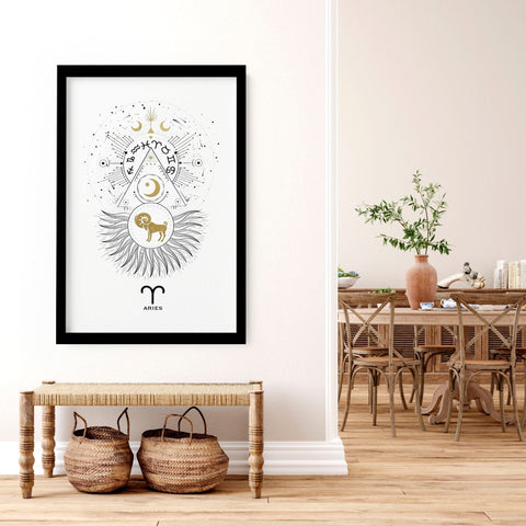 Aries zodiac sign wall art print | Zodiac sign horoscopes