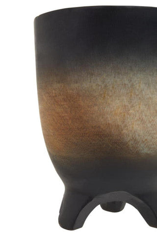 Arlo Large Wooden Black Ombre Planter