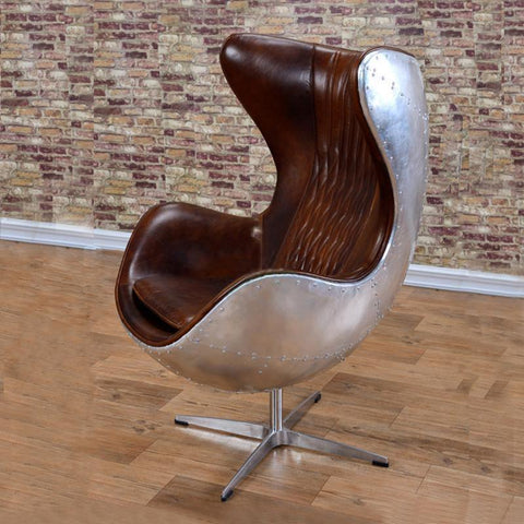 Fawkes Aviator Office Chair, Aluminium Shell