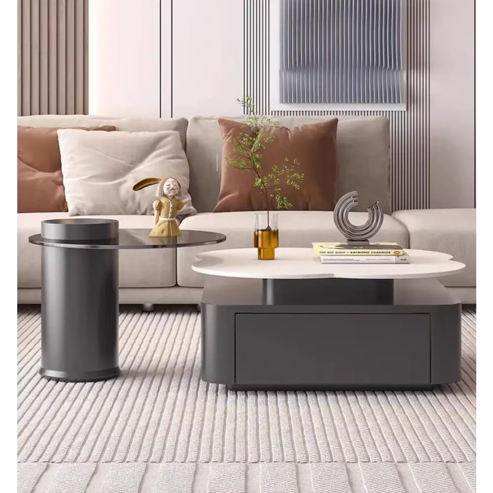 Aroma Flower Nesting Coffee Table, White Top｜ DC Concept