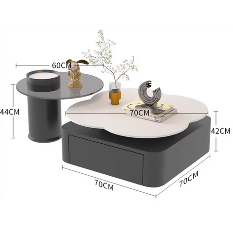 Aroma Flower Nesting Coffee Table, White Top｜ DC Concept