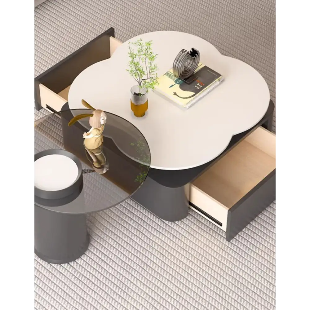 Aroma Flower Nesting Coffee Table, White Top｜ DC Concept