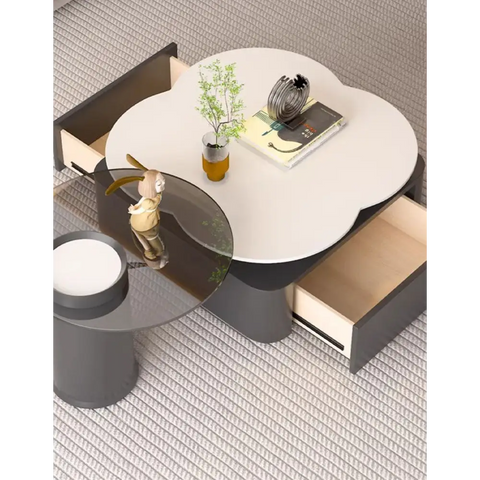 Aroma Flower Nesting Coffee Table, White Top｜ DC Concept