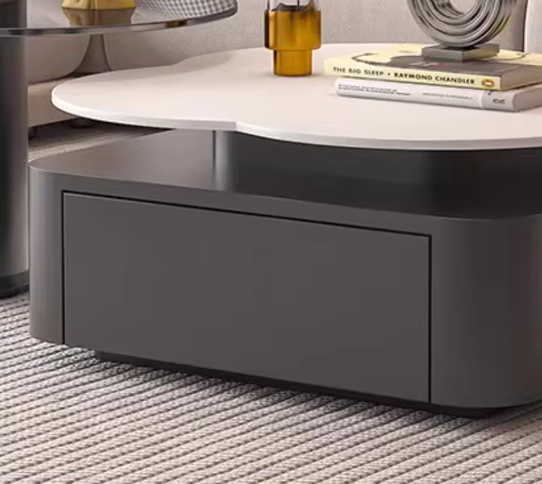 Modern gray aroma flower nesting coffee table with white top and sleek minimalist flower nesting coffee design