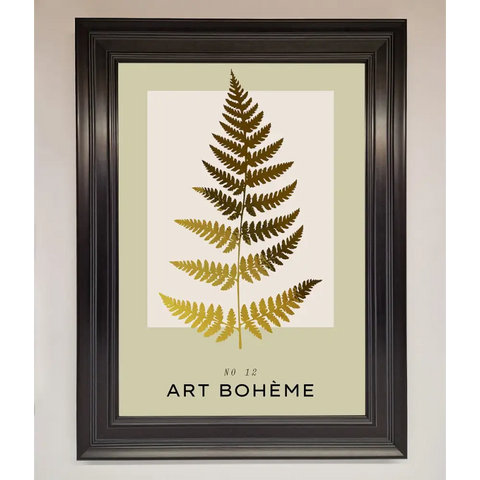 Art Boheme Leaf Foil Print - A1 (59.4 x 84.1 cm) / Matt Black - Framed Print