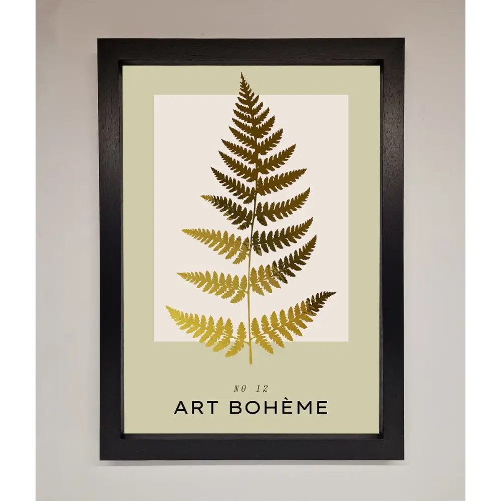 Art Boheme Leaf Foil Print - A3 (29.7 x 42 cm) / Black - Framed Print