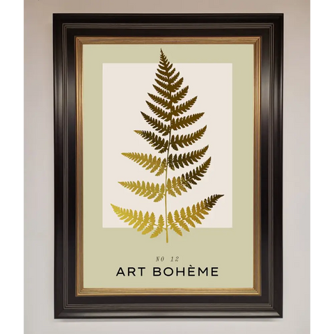 Art Boheme Leaf Foil Print - B0 (100 x 141 cm) / Black Gold - Framed Print