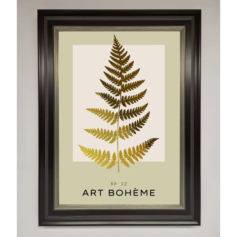 Art Boheme Leaf Foil Print - B0 (100 x 141 cm) / Black Silver - Framed Print