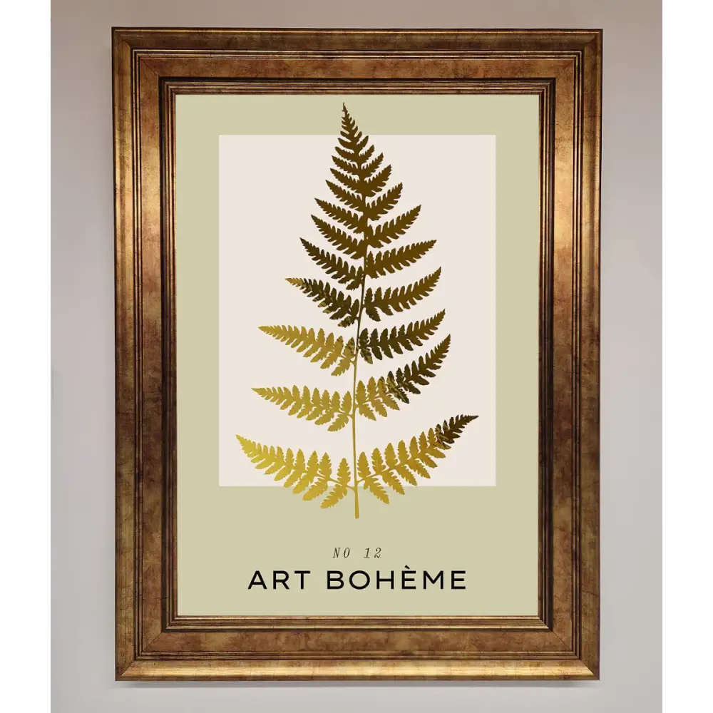 Art Boheme Leaf Foil Print - B0 (100 x 141 cm) / Bronze - Framed Print