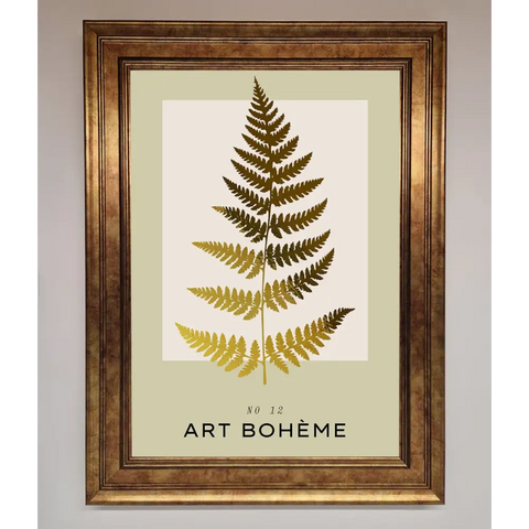 Art Boheme Leaf Foil Print - B0 (100 x 141 cm) / Bronze - Framed Print