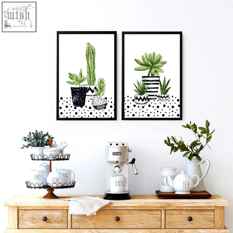 Silver delonghi espresso machine with black base and chrome accents featured in set of 2 wall art prints for kitchen wall