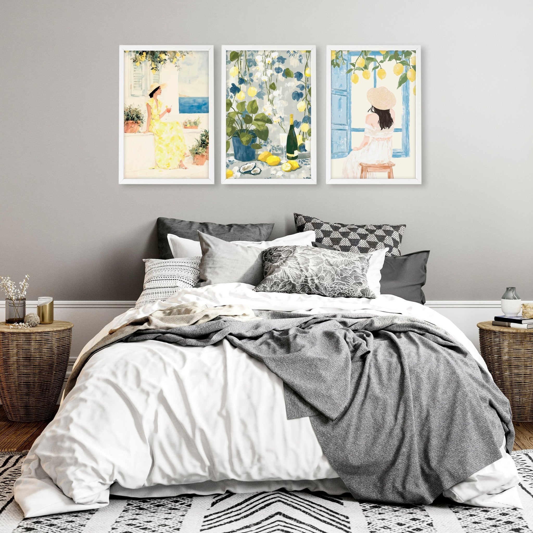 Art Prints In Frames | Set of 3 Italian Lifestyle Wall art Prints
