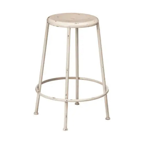 Artisan Cream Metal Bar Stool