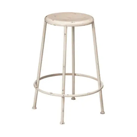 Artisan Cream Metal Bar Stool