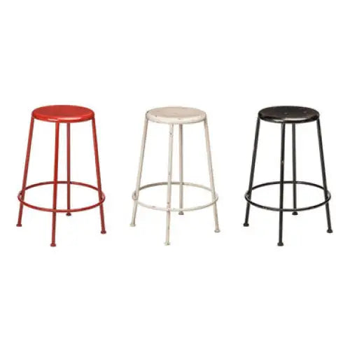 Artisan Cream Metal Bar Stool