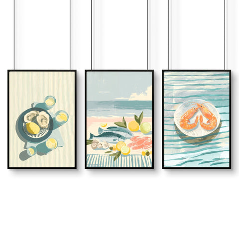 Artwork For Kitchen Wall | Set of 3 Italian Lifestyle Wall art Prints