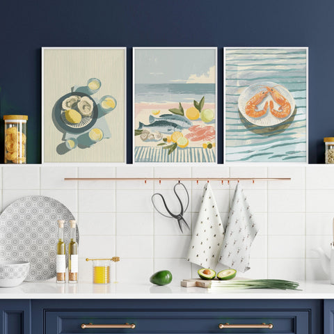 Artwork For Kitchen Wall | Set of 3 Italian Lifestyle Wall art Prints