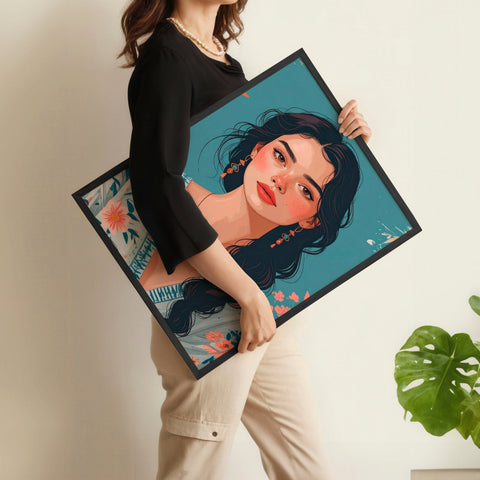 Artwork For Living Room Walls | Set of 3 Boho Women Wall art Prints