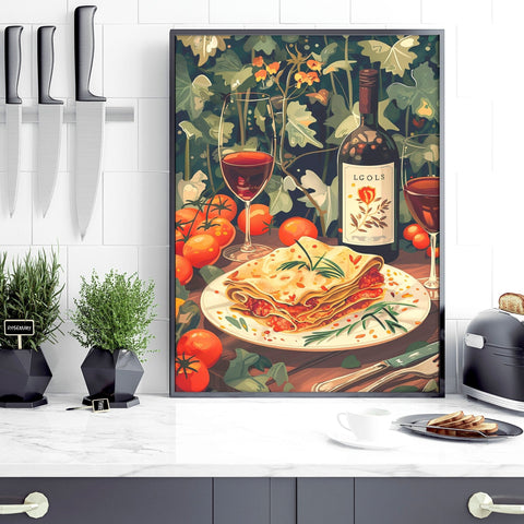 Artwork For The Kitchen Wall | Set of 3 Italian Lifestyle Wall art Prints