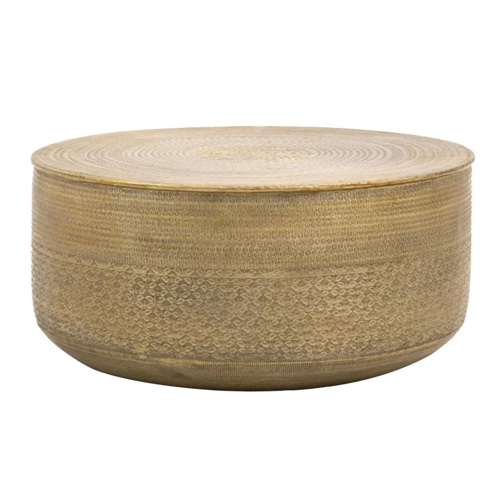 Ashah Round Coffee Table Gold - coffee table