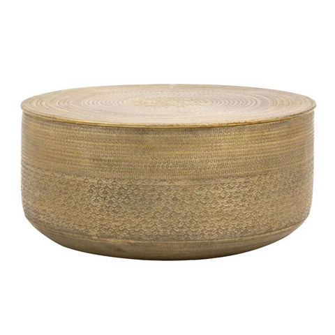 Ashah Round Coffee Table Gold - coffee table