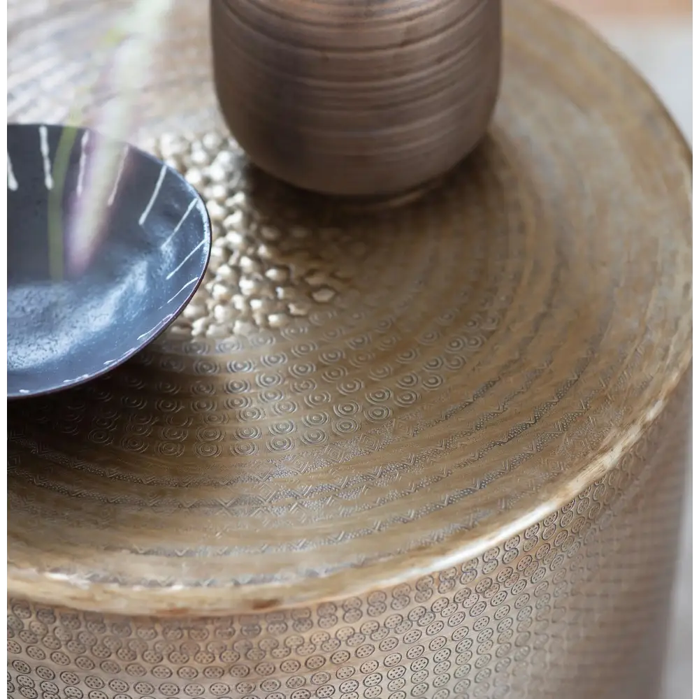 Ashah Round Side Table Gold - coffee table