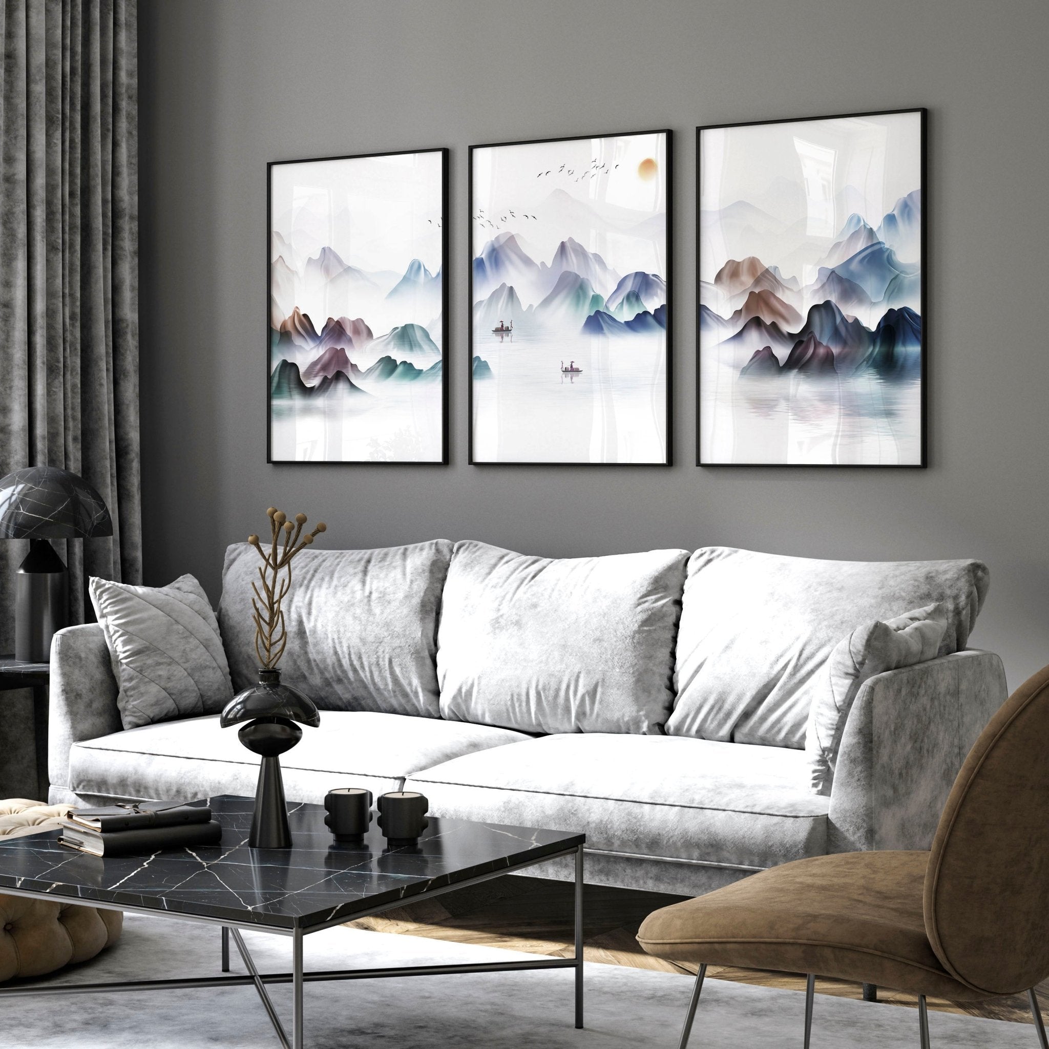 Art for the living room wall | set of 3 wall art prints