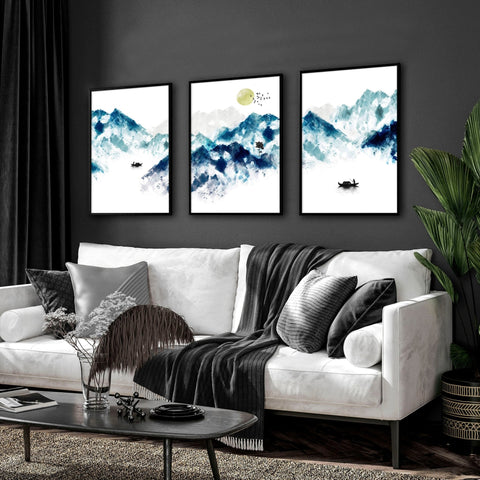Oriental wall art | set of 3 wall art prints