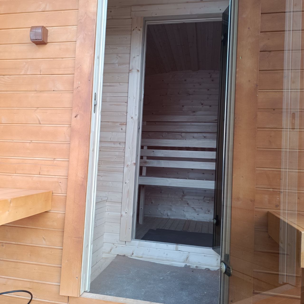 Steam & Oak Gas Cube Sauna 3.4m Premium L-Bench (Electric or Wood-Fired)